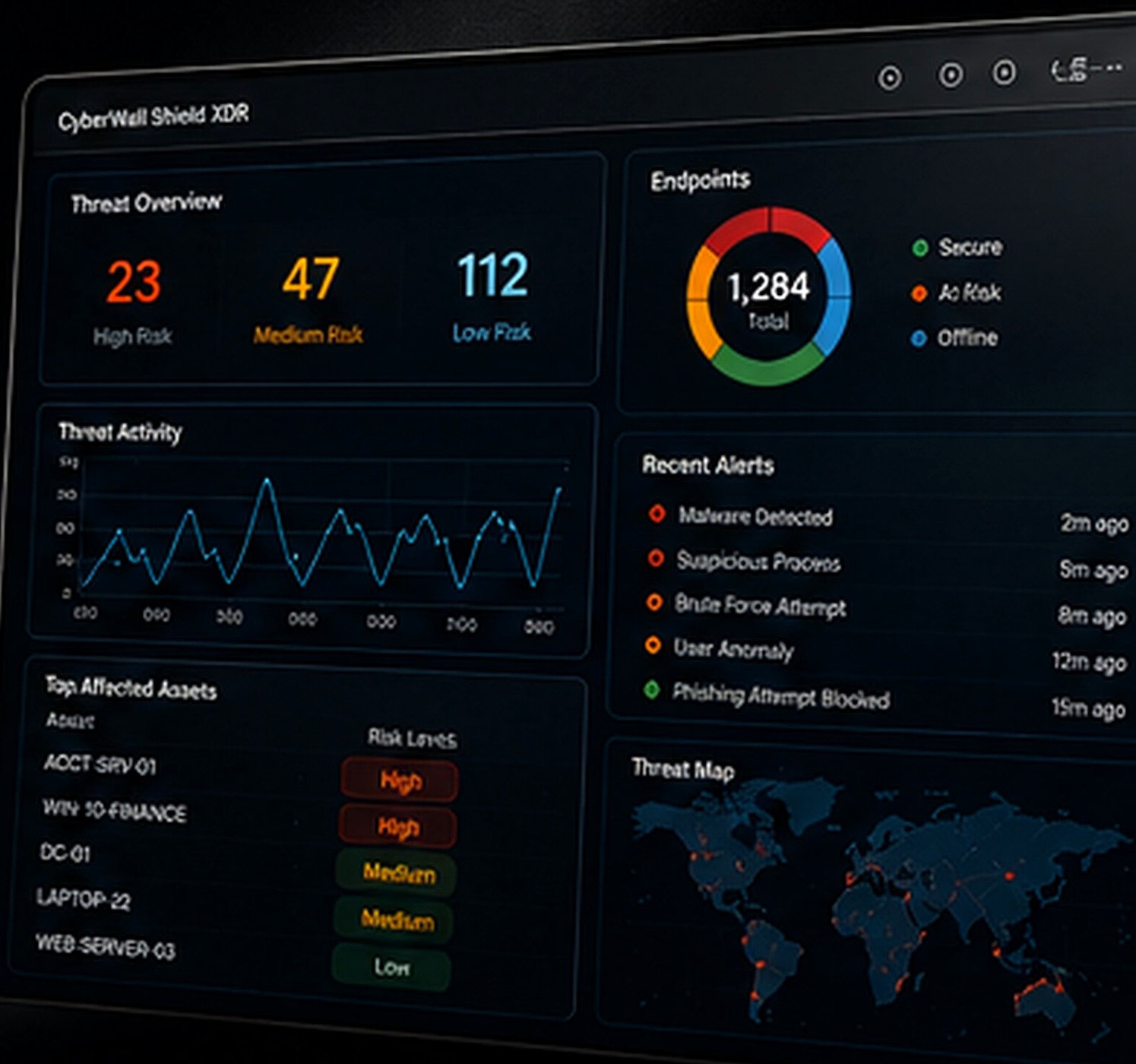 CyberWall Shield dashboard